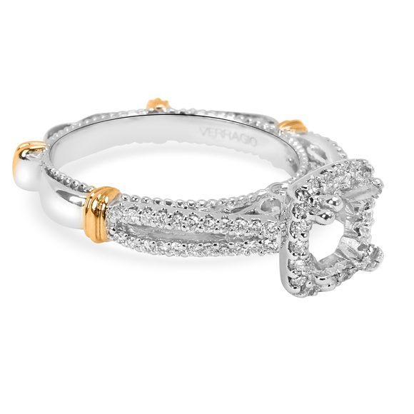 Verragio Diamond Engagement Ring Setting for a Cushion Center in 18K White Gold - Picture 2 of 4